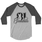 Load image into Gallery viewer, 81 Frenchies 3/4 sleeve raglan shirt (Black Logo)
