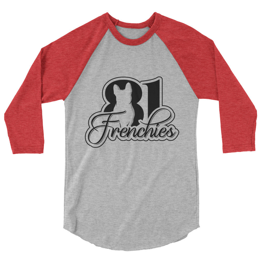 81 Frenchies 3/4 sleeve raglan shirt (Black Logo)