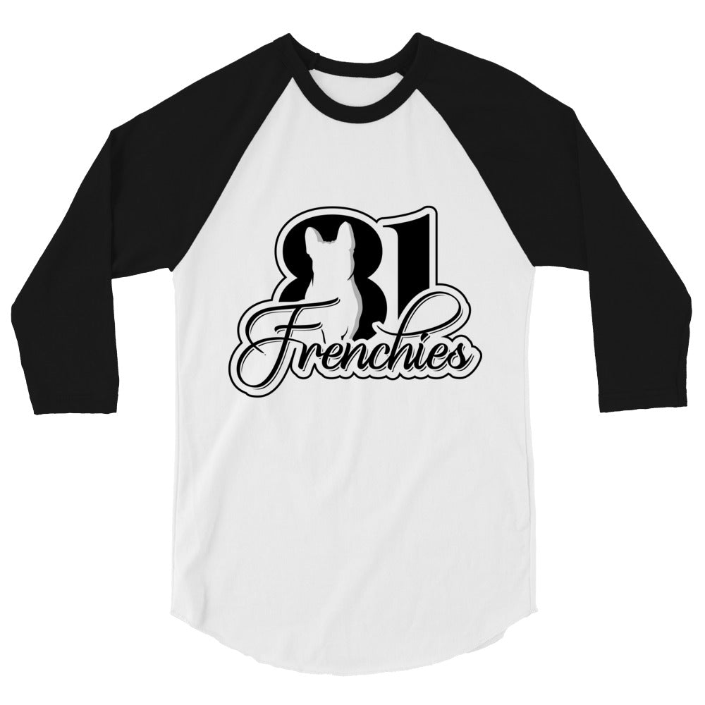 81 Frenchies 3/4 sleeve raglan shirt (Black Logo)